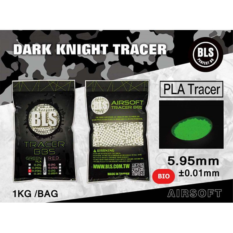 Billes BLS 0.28 gr Bio - Traçantes vertes en 1 kg | Équipement Sportif