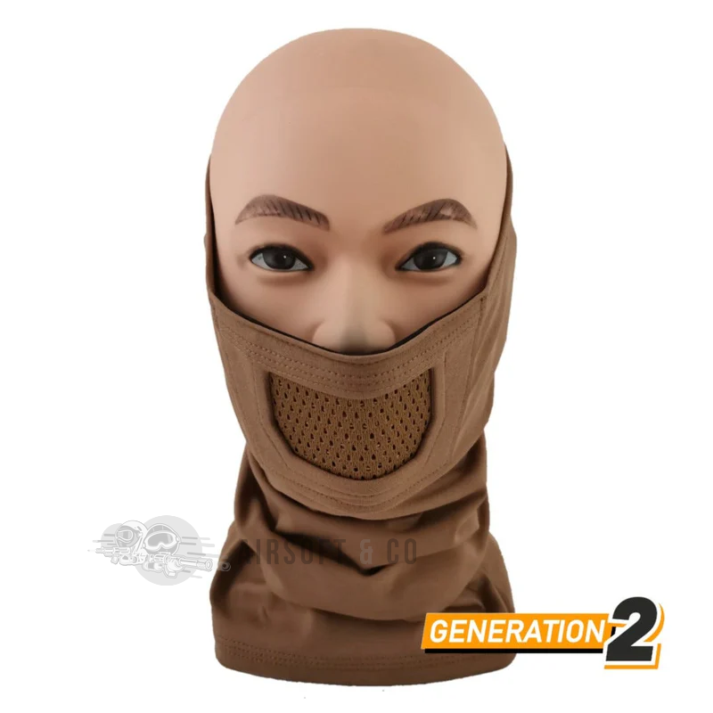 CYGNUS ARMORY Face Warrior Plus - Masque de Protection Airsoft Coyote Brown