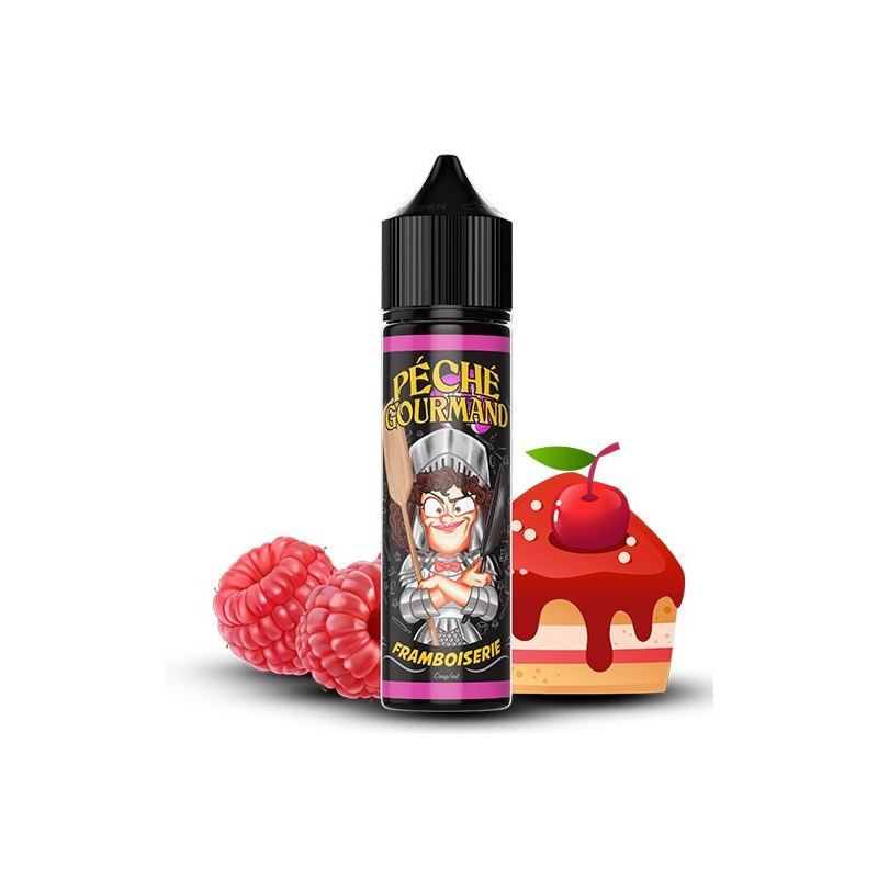 Framboiserie - Péché Gourmand 50ml : E-liquide fruité sans nicotine