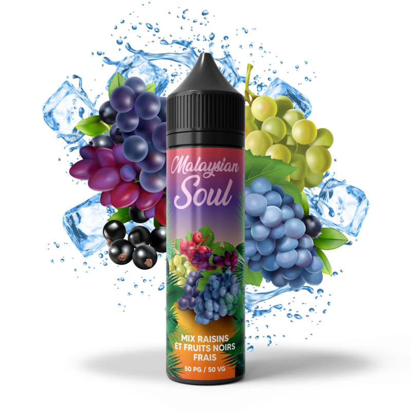 Mix Raisins Fruits Noirs Frais - Malaysian Soul 50ml | E-liquide Premium