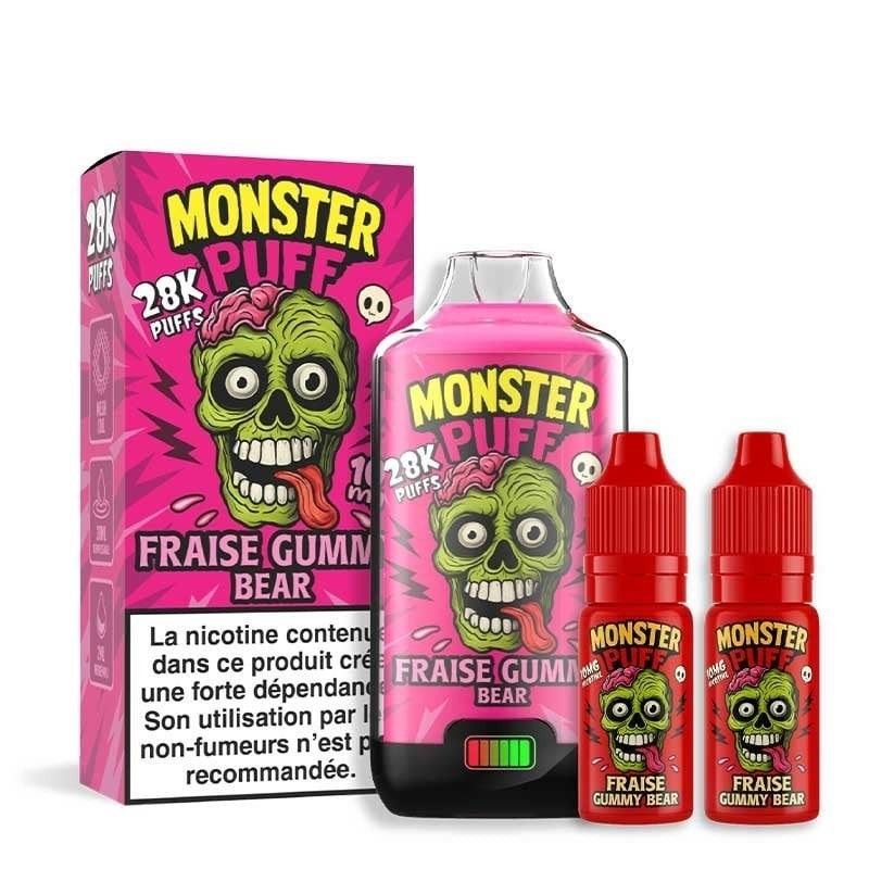 Fraise Gummy Bear - Monster Puff 28K | Cigarettes Électroniques de Qualité