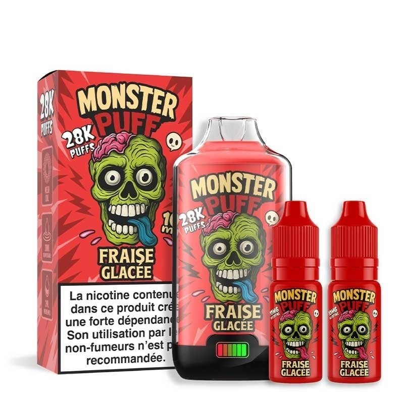 Fraise glacée - Monster Puff 28K | Kit Cigarettes Électroniques