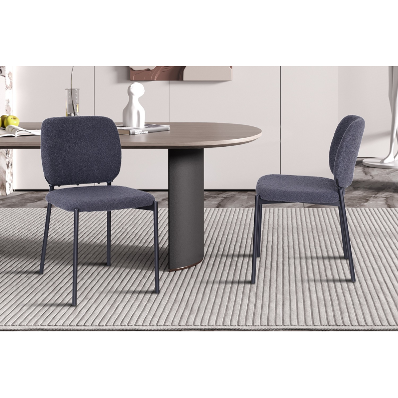 Chaise Sophia en tissu gris foncé - Mobilier contemporain
