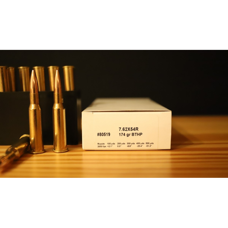 Munitions Hornady 7,62x54 R, 174 gr BTBP - Performance et Précision