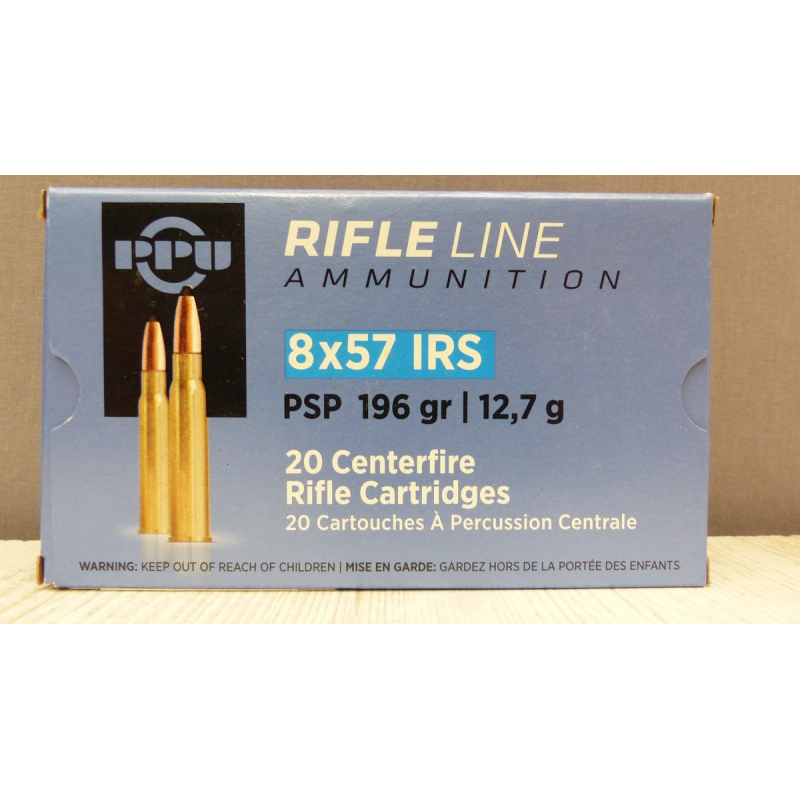 Munitions PPU 8x57 IRS, 196 gr PSP - Performance et Précision