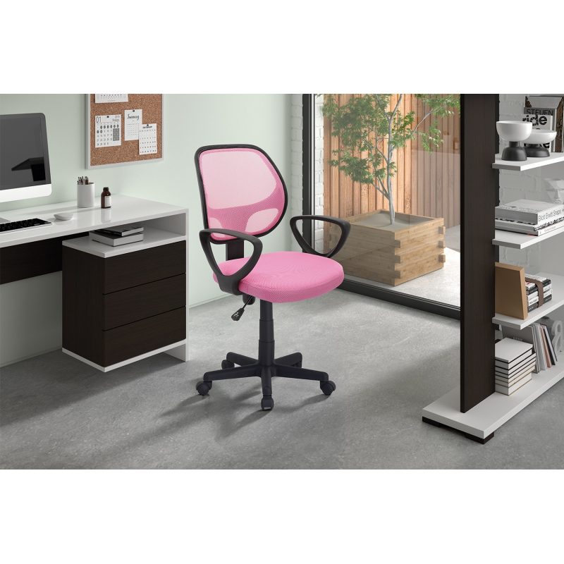 Chaise de bureau 'Hippa' Mesh rose - Confort et élégance