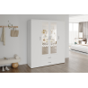 Armoire 'Marc' 4 portes avec 2 miroirs Blanc - Meubles modernes