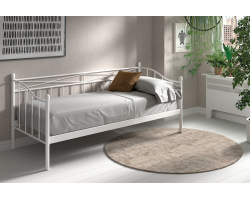 Lit 'Sablo' 90x200 avec sommier blanc - Élégance moderne pour votre chambre