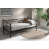Lit 'Sablo' 90x200 avec sommier noir - Design moderne et confort