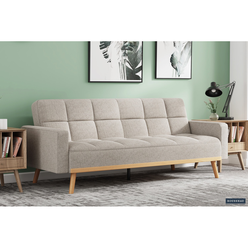 Canapé-lit 'Adana' Tissu Davis Neve 13 Beige - Confort et Élégance