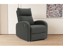 Fauteuil relax 'France' relevable manuel en tissu gris | Confort et élégance