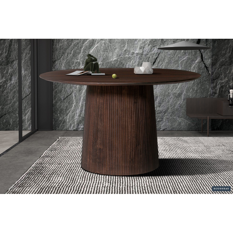 Table ronde 'Miguel' 130 cm en bois de manguier - Meuble haut de gamme