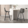 Chaise de comptoir Ozan - PU gris | Meubles de qualité