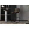 Tabouret de bar Mancia PU brun foncé - Design vintage et confortable