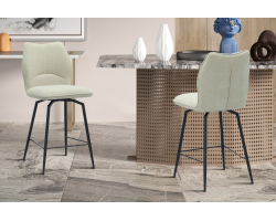Chaise de comptoir 'Lara' - Tissu Ote Sea 140 Pivotant Écru