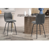 Chaise de comptoir 'Lara' Tissu Ote Sea 456 Pivotant Gris - Élégance et confort