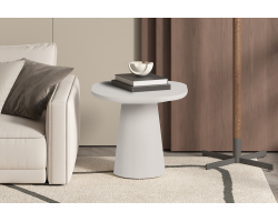 Table basse 'Tavira' 55 cm Ovale Ciment Blanc | Meubles