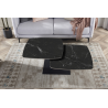 Table basse Sendai ronde rotative en pierre noire - Meubles modernes
