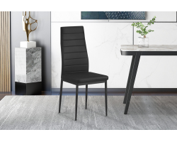 Set de 4 chaises 'Cato/Kenzo' en PU Noir - Élégance et Confort