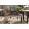Chaise de comptoir 'Juta' en velours taupe - Élégance et confort