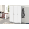 Armoire de rangement Ray - 3 portes et 4 étagères Blanc | Meubles