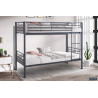 Lit superposé Sammy 90x200 – Mobilier Divisible en Métal Gris Foncé